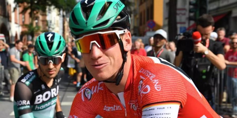 Sprinter Pascal Ackermann trug im vergangenen Jahr bei der Deutschland-Tour das rote Trikot. Foto: Bernd Thissen/dpa