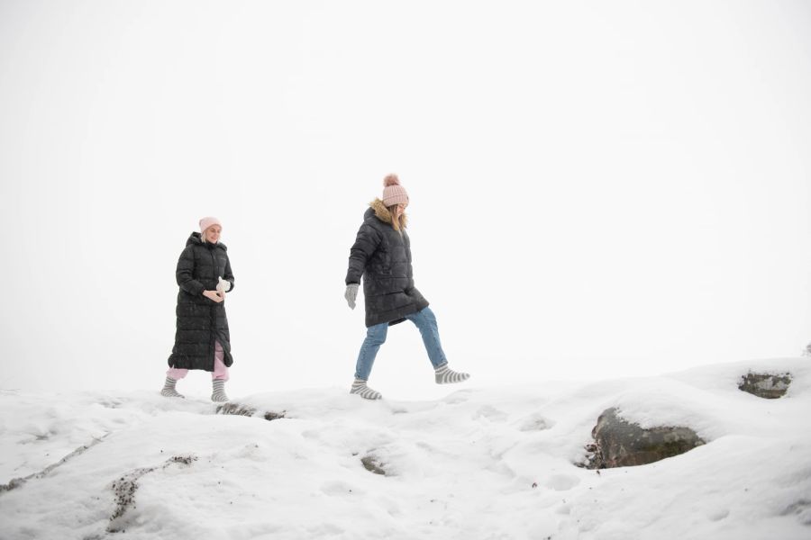 Socken Schnee Finnland Wette