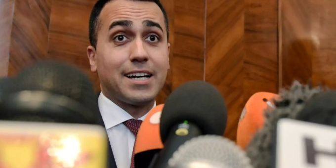 Di Maio am Montag bei einer Pressekonferenz in Rom Di Maio am Montag bei einer Pressekonferenz in Rom