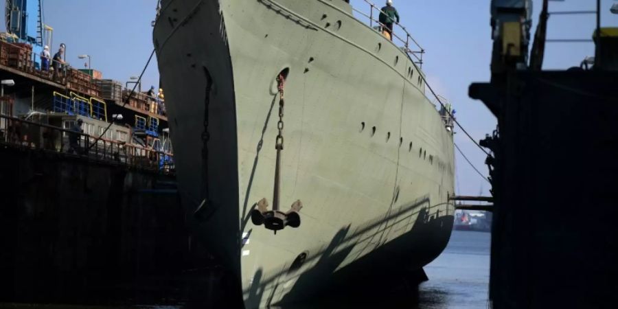 «Gorch Fock» in der Bredo-Werft in Bremerhaven