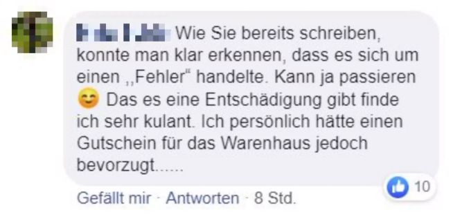 Otto's-Kunden zeigen Verständnis für den Fauxpas des Discounters. Fauxpas Otto's Warenhaus
