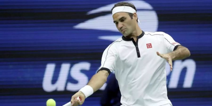 Nach anfänglichen Schwierigkeiten gegen den Bosnier Damir Dzumhur in der dritten Runden: Roger Federer. Foto: Eduardo Munoz Alvarez/AP