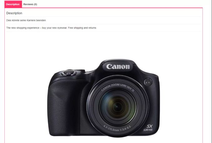 Ein Klick auf das Bild von Roger Federer führt zu einem Angebot für eine Canon-Kamera. Der Hersteller selber distanziert sich allerdings von der Werbung, die ein Online-Shop geschaltet hat. Roger Federer Canon Werbung