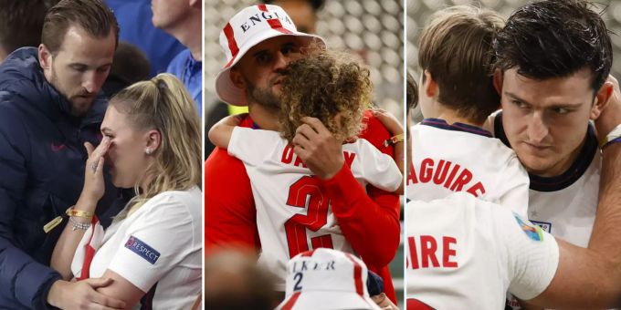 Spieler-Frauen weinen - England-Stars trösten Familien nach EM-Final