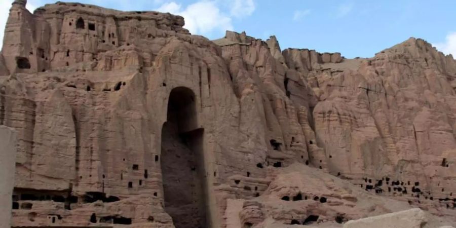 Am 12.03.2001 bestätigte die Unesco die Zerstörung der Buddha-Statuen im afghanischen Bamian durch die Taliban. Foto: Naqeeb Ahmed/EPA/dpa