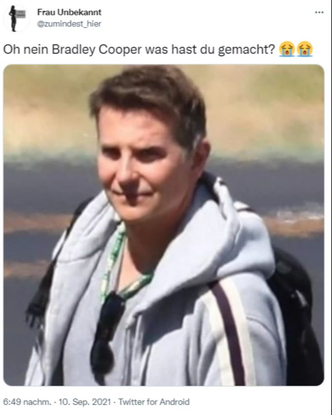 Bradley Cooper verdächtig faltenfrei. Bradley Cooper