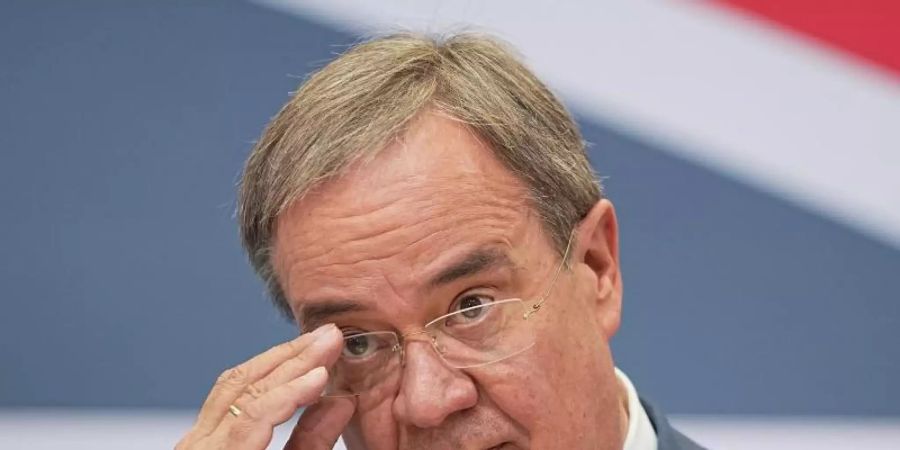 CDU-Kanzlerkandidat Armin Laschet bei einer Pressekonferenz nach Bekanntgabe der Wahlergebnisse. Foto: Michael Kappeler/dpa