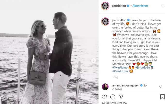 Paris Hilton auf ihrem Instagram-Kanal. paris hilton