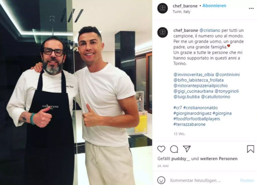 Cristiano Ronaldo (r.) zusammen mit Giorgio Barone.