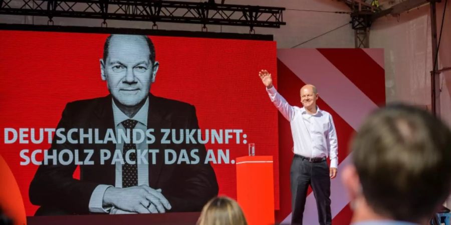 Scholz bei Wahlkampfauftritt