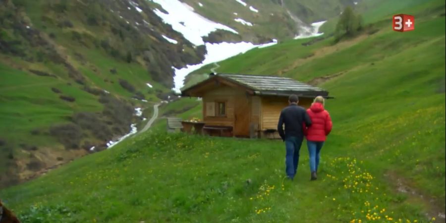 In dieser Berghütte will Christian übernachten.