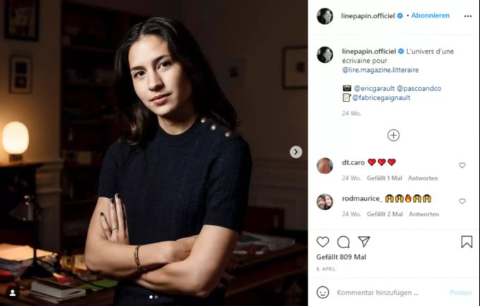 Die junge französische Schriftstellerin Line Papin hat 2020 Marc Lavoine geheiratet. Line Papin