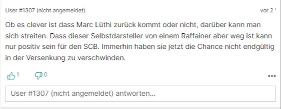 Dieser User zweifelt an Lüthi, freut sich aber über die Absetzung Raffaeiners.