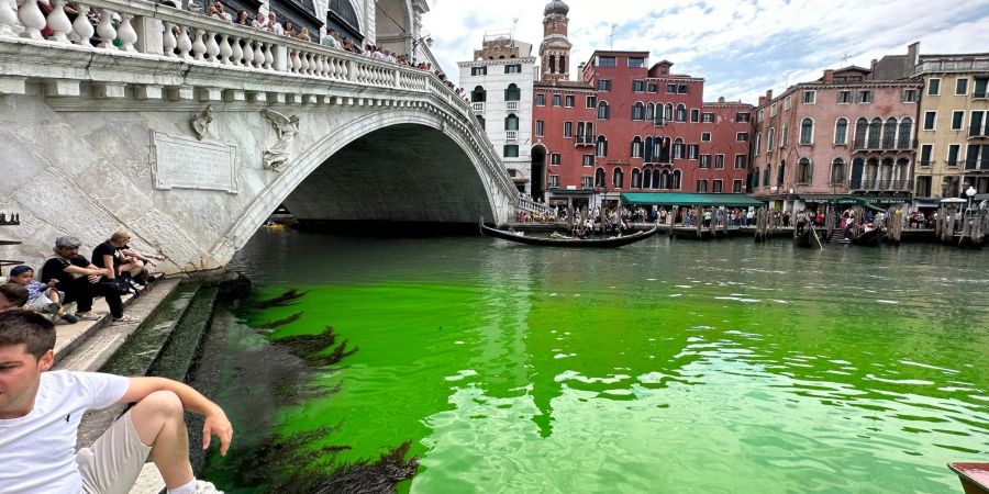 Der Canale Grande ist auf einmal grün.