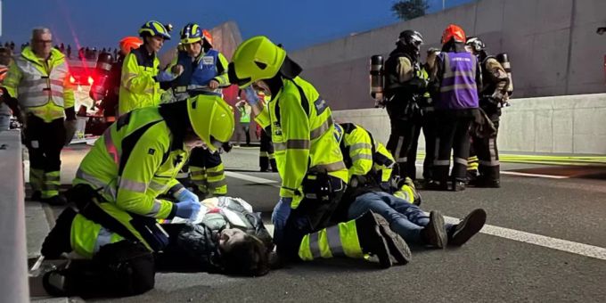 Grossübung der Blaulicht- sowie Partnerorganisationen. Grossübung in Bern