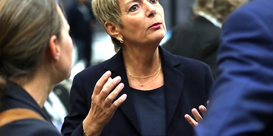 Justizministerin Karin Keller-Sutter weilte am Dienstag an der Konferenz zum Thema Migration in Sarajevo. EPA/FEHIM DEMIR Geo-Information: Bosnien-Herzegowina/Sarajevo Quelle: EPA Fotograf: FEHIM DEMIR