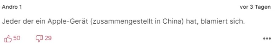 «Andro 1» ist der Meinung, dass man sowieso kein Apple-Produkte nutzen sollte.