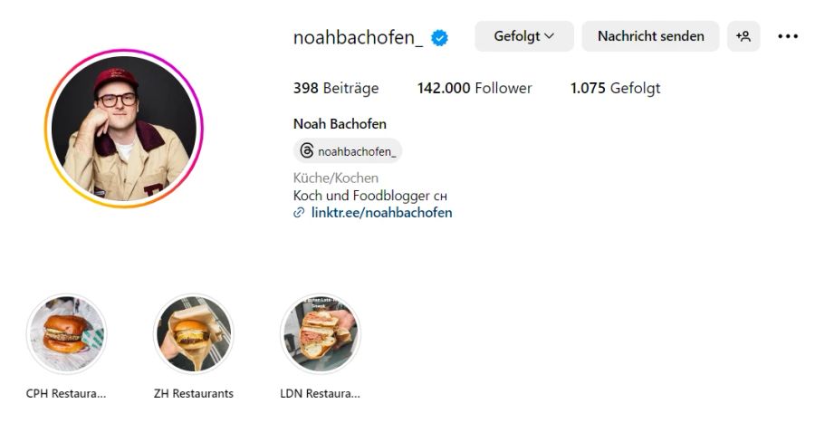 Auf Instagram hat Bachofen 142'000 Follower: Da er schon länger SP-Parteimitglied sei und sich gewisser Bekanntheit erfreue, habe die Partei ihn um die Kandidatur gebeten – als Listenfüller.