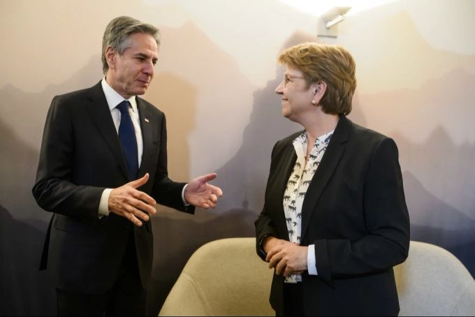 US-Aussenminister Antony Blinken traf am WEF unter anderem Verteidigungsministerin und Bundespräsidentin Viola Amherd. Blinken