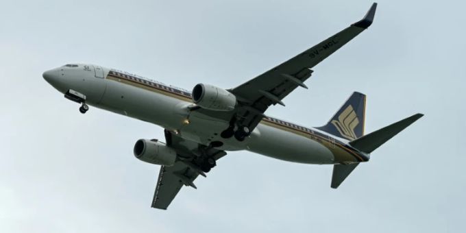 Flugzeug von Singapore Airlines Flugzeug von Singapore Airlines