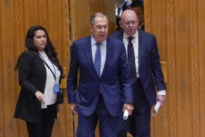 Sergej Lawrow erscheint nur kurz zum Treffen des UN-Sicherheitsrats. Assembly Security Council