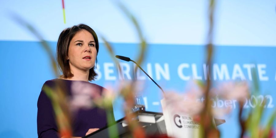 Aussenministerin Annalena Baerbock spricht zur Eröffnung der «Berlin Climate and Security Conference 2022» im Auswärtigen Amt.