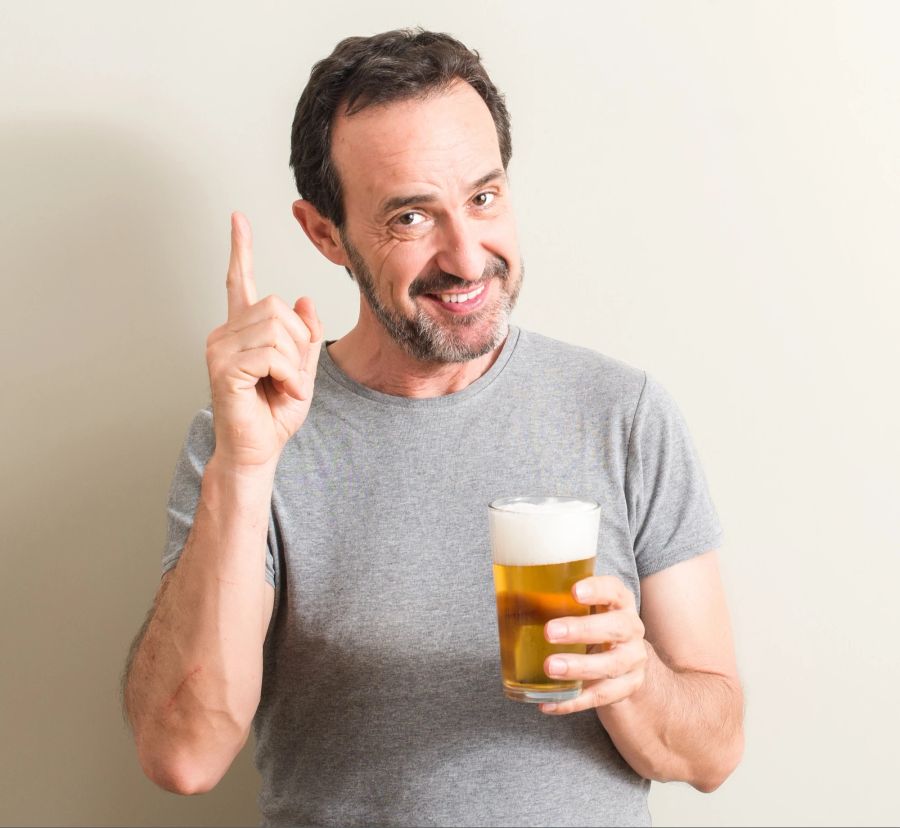 Bier, Mann, Finger, Symbol