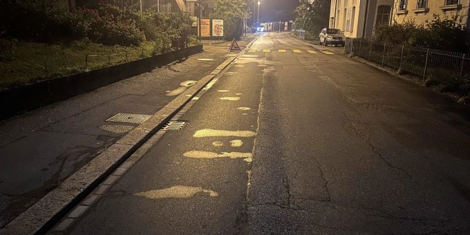 Unfallstelle in Rapperswil-Jona. Unfallstelle in Rapperswil-Jona.