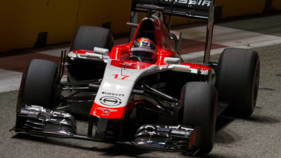 Jules Bianchi in seinem Marussia Ferrari, Bild vom Grossen Preis von Singapur 2014