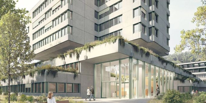 Hier ist die geplante Gestaltung des sanierten Hauptgebäudes der Psychiatrie Baselland in Liestal zu sehen. Psychiatrie Baselland