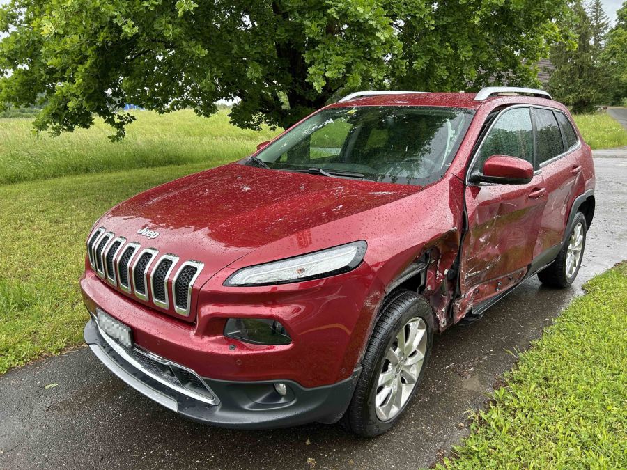 Die Fahrer des Jeeps wurde beim Unfall verletzt.