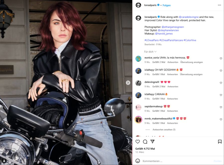 Cara Delevigne ist in der L'Oréal-Werbung weit vom Herd entfernt.