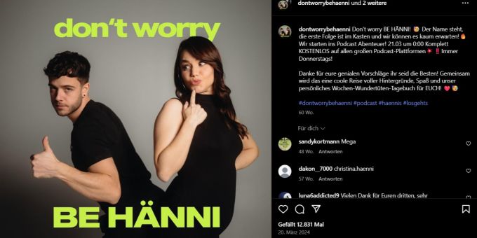 Für den Podcast von Christina und Luca Hänni ist erstmal Pause angesagt. Christina und Luca Hänni
