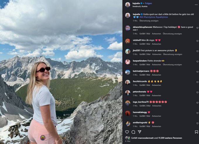 Kajsa Lie verschlägt es auch in der Ski-freien Zeit in die Berge. Kajsa Lie