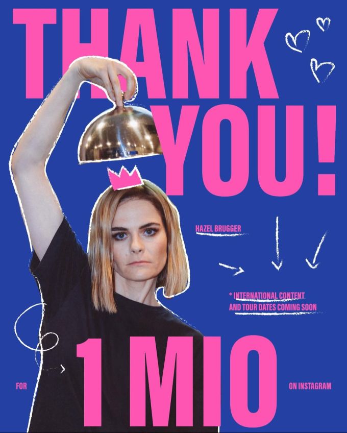 Hazel Brugger freut sich über eine Million Follower auf Instagram. Hazel Brugger
