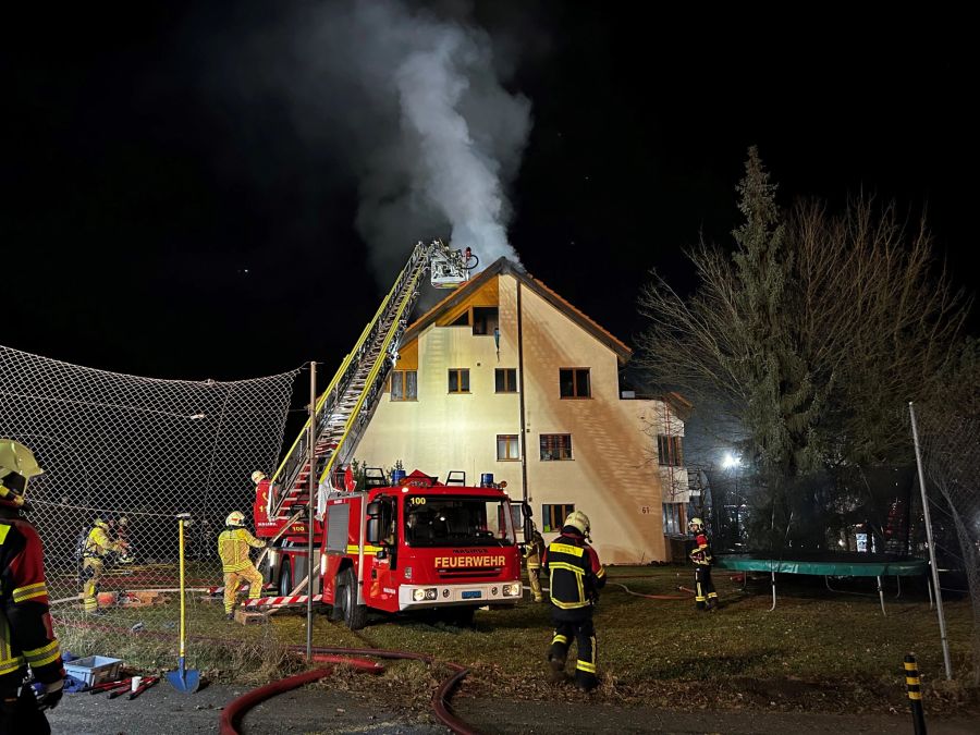 Die Feuerwehr war mit einem Grossaufgebot vor Ort.