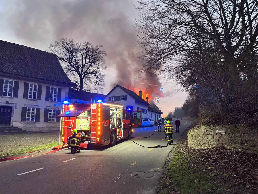 Die Feuerwehr war mit einem Grossaufgebot vor Ort.