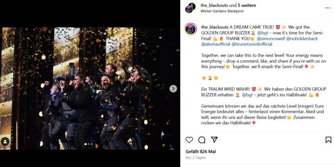Die Schweizer LED-Gruppe The Blackouts sicherte sich das Halbfinal-Direktticket für «Britain's Got Talent». britain's got talent schweizer led