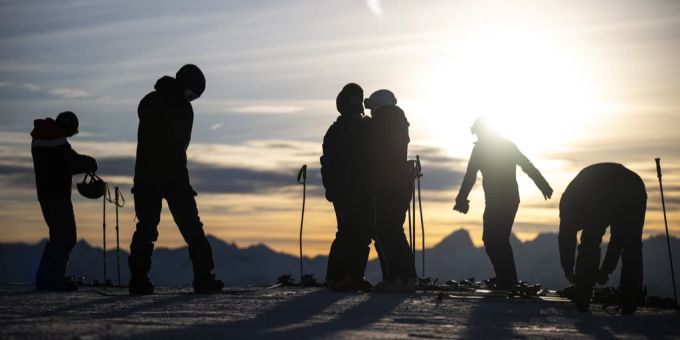 Ski Spazieren Winterferien