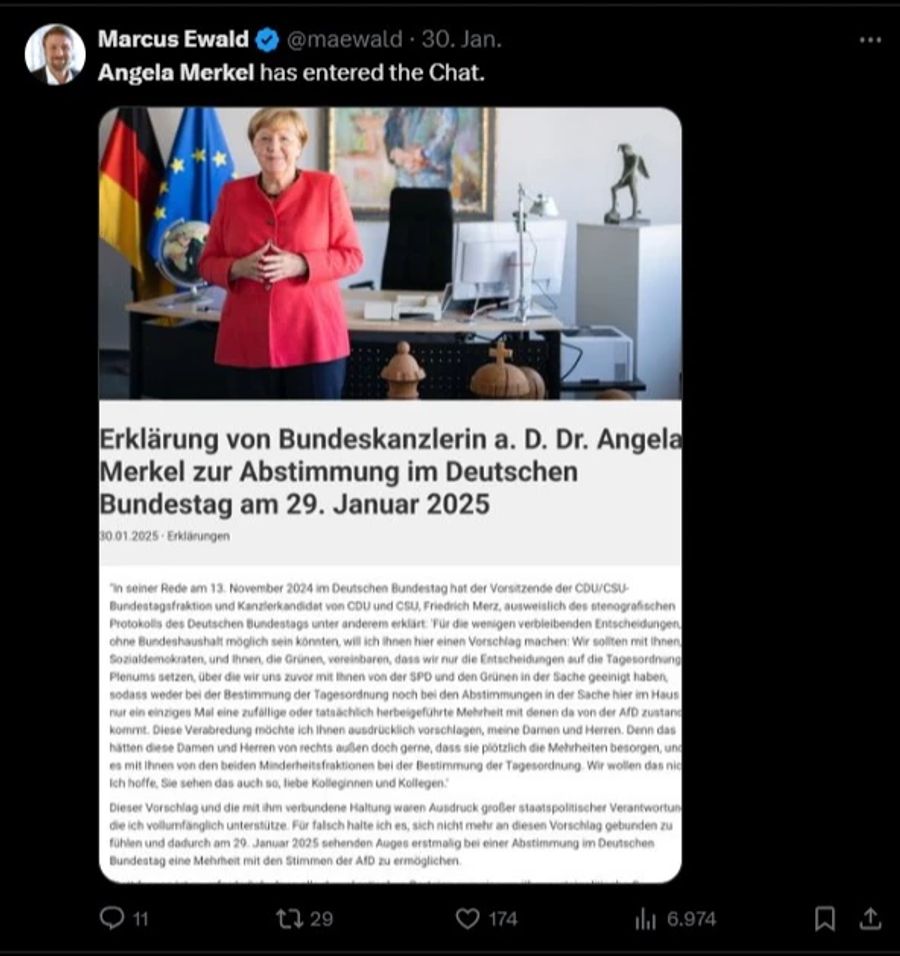 Merz Merkel Statement