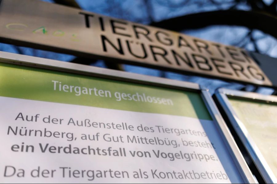 Tiergarten Nürnberg Schild Vogelgrippe