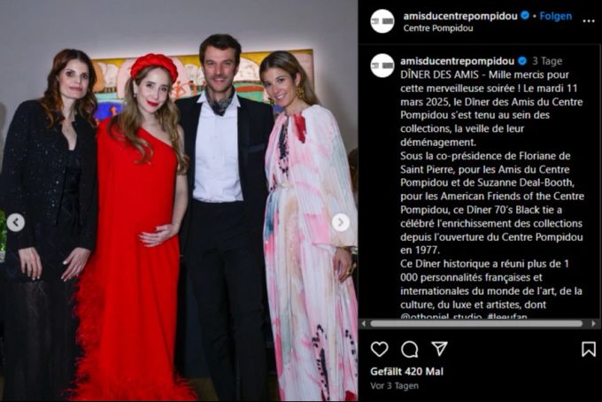 Die «Freunde des Centre Pompidou» veröffentlichten ein Bild, auf dem erstmals wieder Athina Onassis (l.) zu sehen war. Athina Onassis Instagram