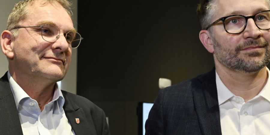 Stefan Fritschi (FDP), links, und Kaspar Bopp (SP) kämpfen am Sonntag um das Winterthurer Stadtpräsidium. Das offene Rennen interessiert die Stimmberechtigten deutlich mehr als die Wa...