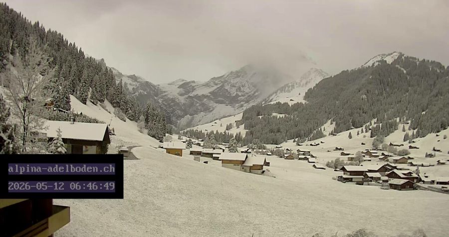 In Adelboden BE gab es nochmals eine ordentliche Ladung Schnee.