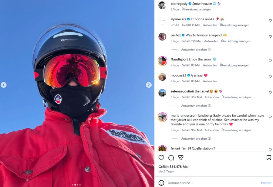 Der Beitrag von Pierre Gasly sorgt in der Kommentarspalte für Gesprächsstoff.