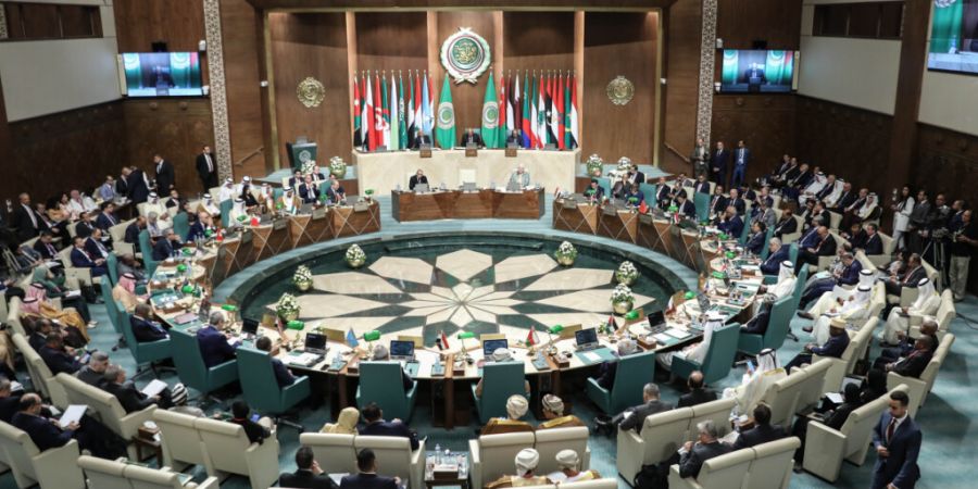 ARCHIV - Das Treffen der arabischen Außenminister im Sitz der Arabischen Liga. Foto: Momen Samir/dpa
