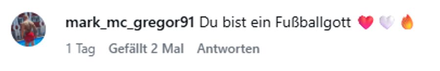 «Du bist ein Fussballgott», lobt dieser User auf Instagram.
