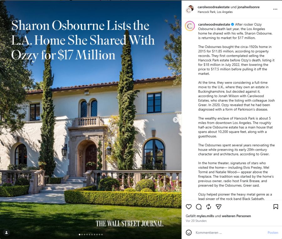 Das Anwesen umfasst ein 950 Quadratmeter grosses Haupthaus, ein Gästehaus und einen Pool im grossen Garten.