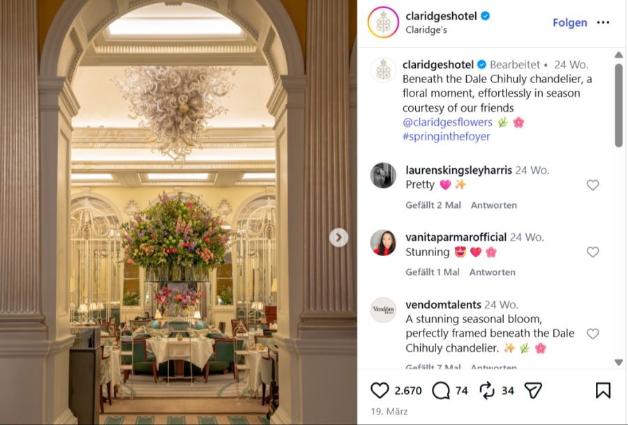 Claridge's, London (Grossbritannien).