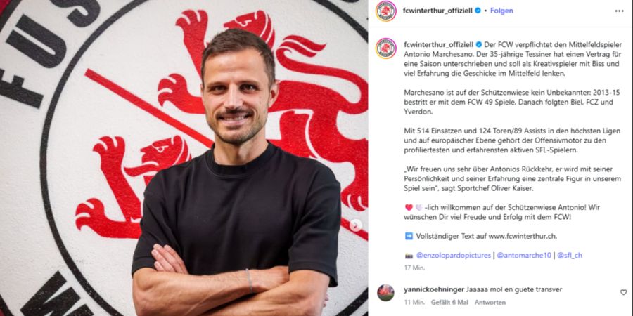Antonio Marchesano FC Winterthur
